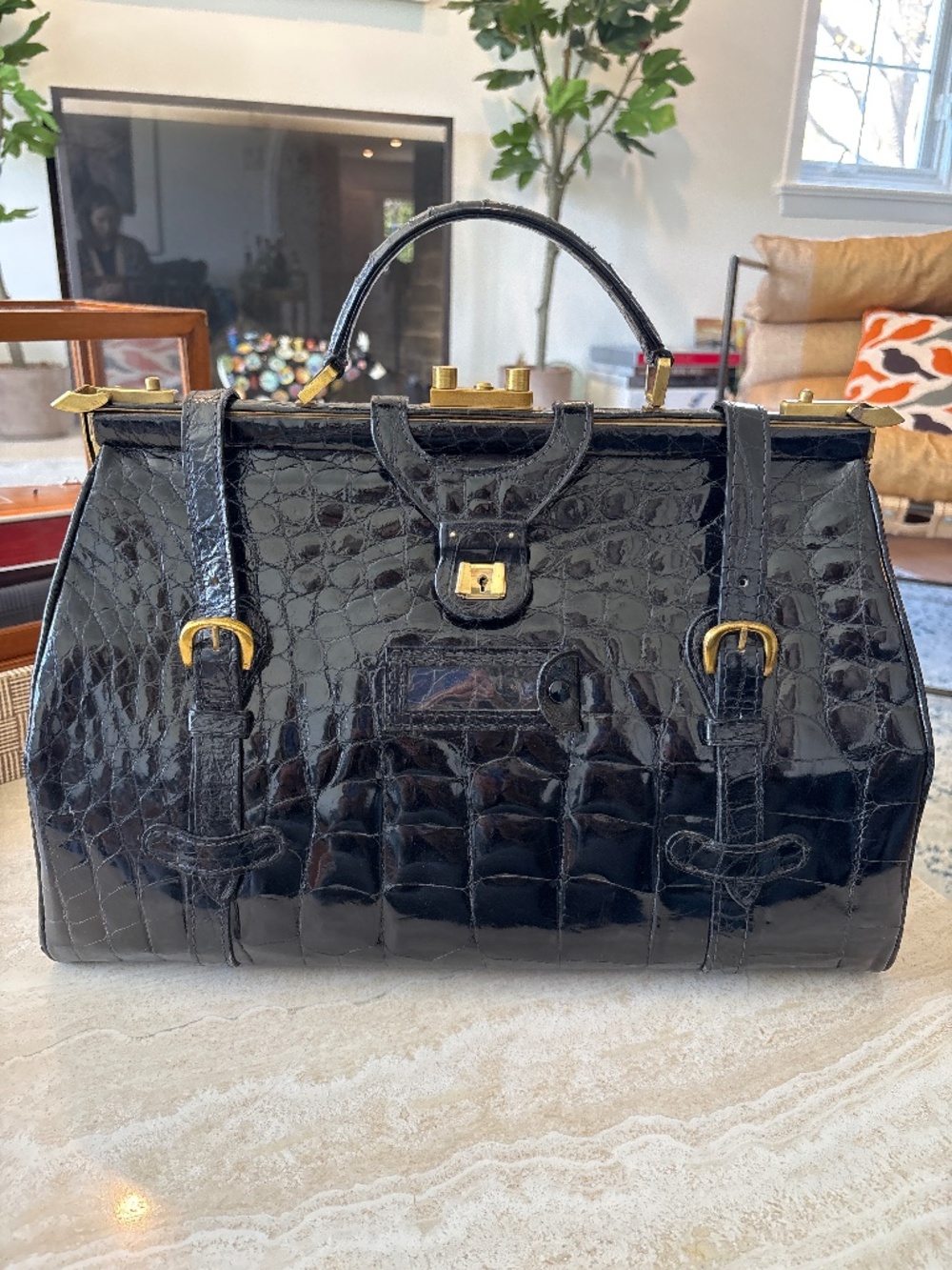 Vintage crocodile bag made in Italy